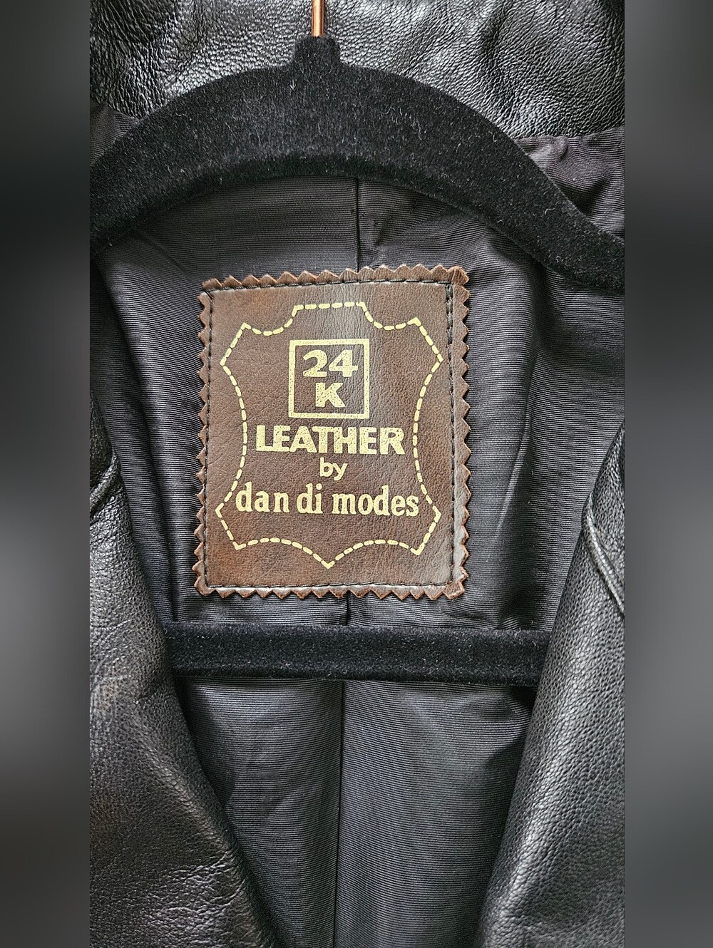Vintage Black Leather Trench Coat